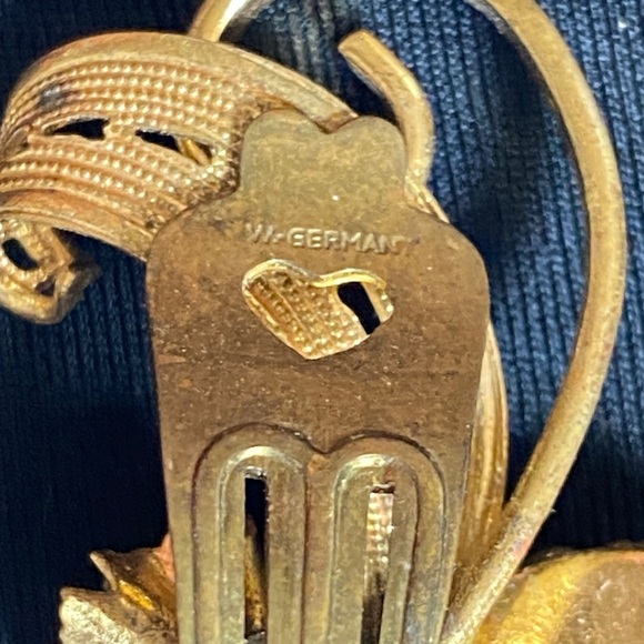 Gold and Turquoise Statement Earrings - Picture 2 of 5